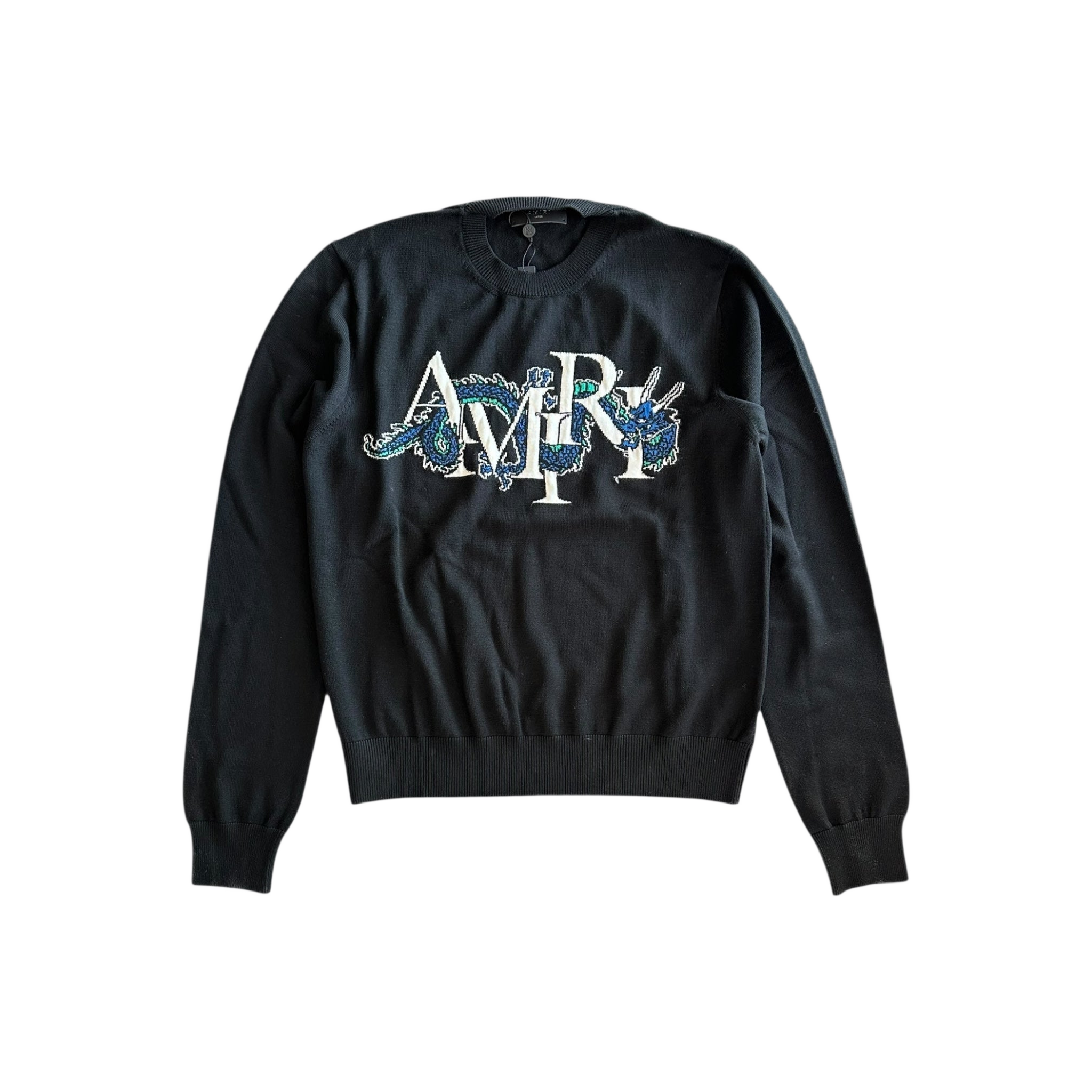 確実正規品 AMIRI city dragon sweat Amiri Black & White Dragon Logo Wool Sweater – Platinum Trendz