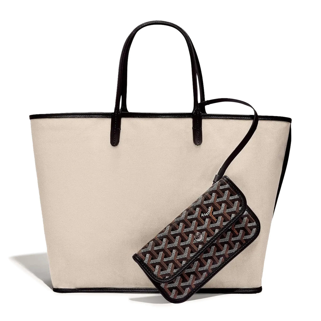 Back view of Goyard Saint Louis PM Tote Bag Black STLOUIPMLTY01CL01P