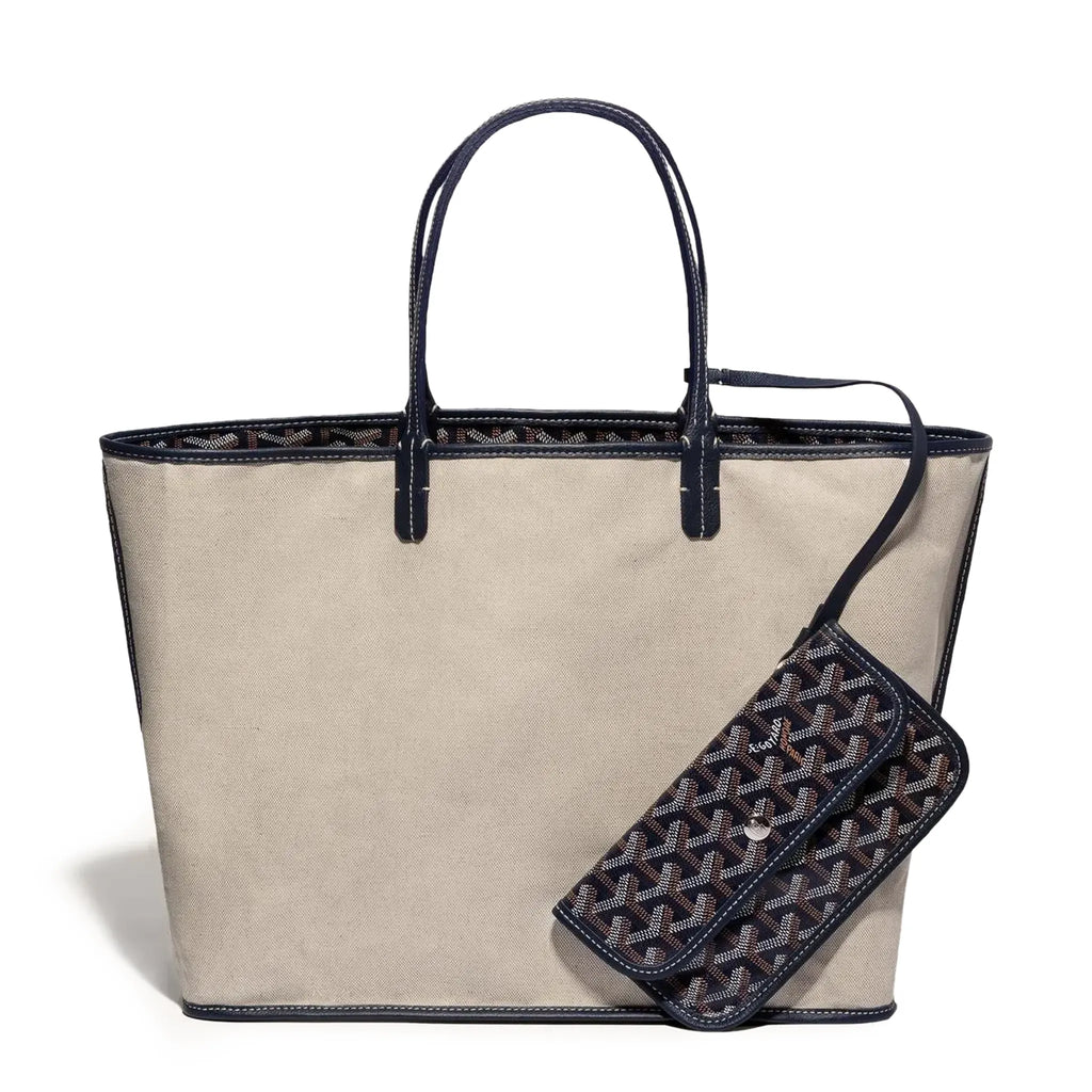Back view of Goyard Saint Louis PM Tote Bag Navy Blue STLOUIPMLTY12CL12P