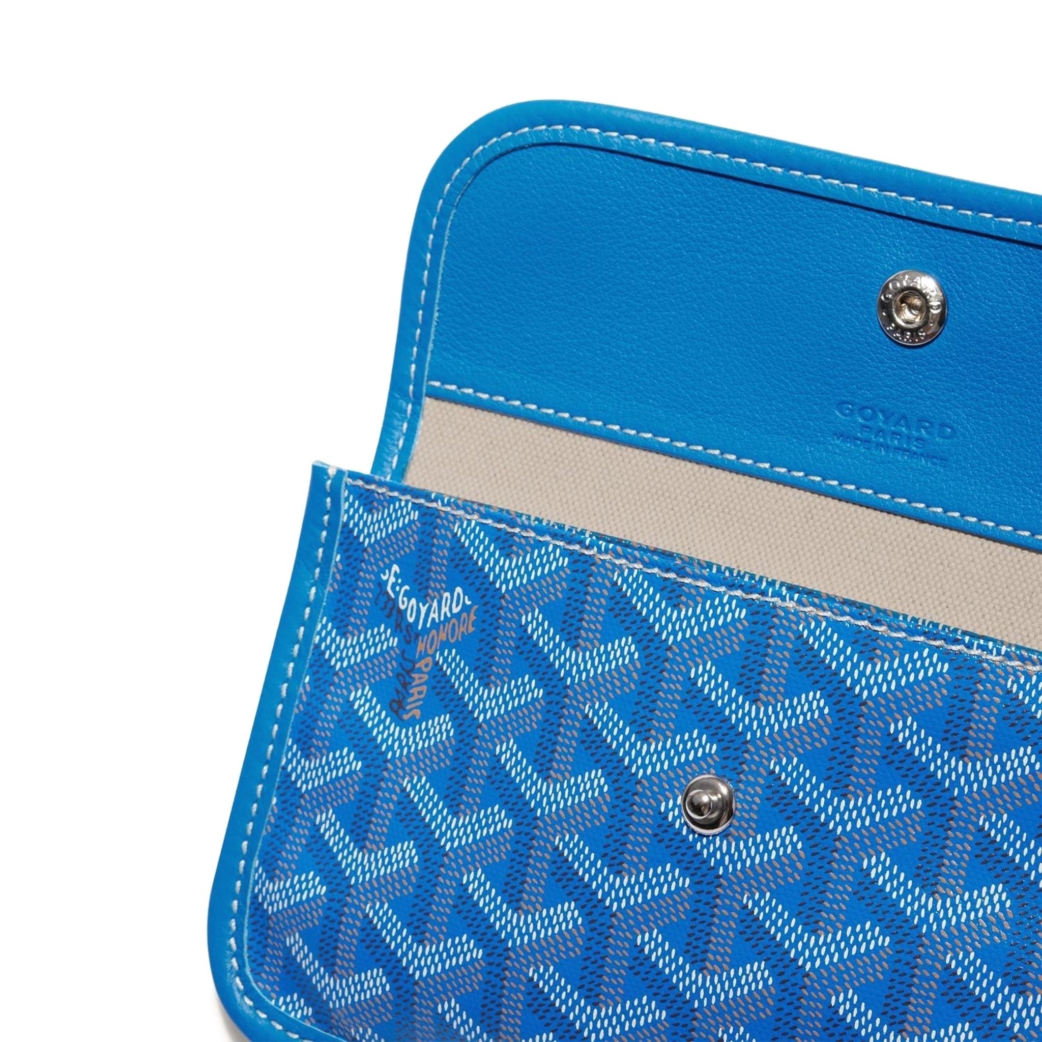 Detail view of Goyard Saint Louis PM Tote Bag Sky Blue STLOUIPMLTY10CL10P